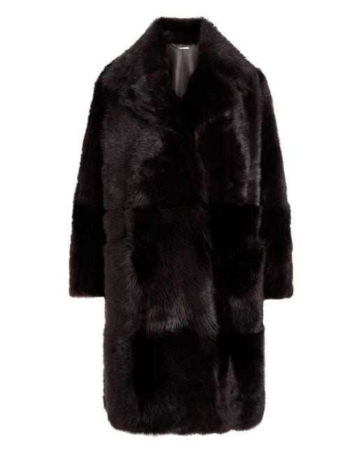 Nour Hammour Black Evita Shearling Coat