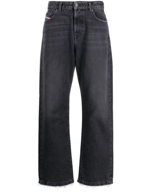 DIESEL Blue Wide-leg Lace-trim Jeans