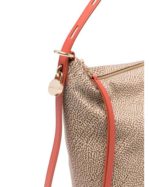 Borbonese White Printed Strap Tote Bag