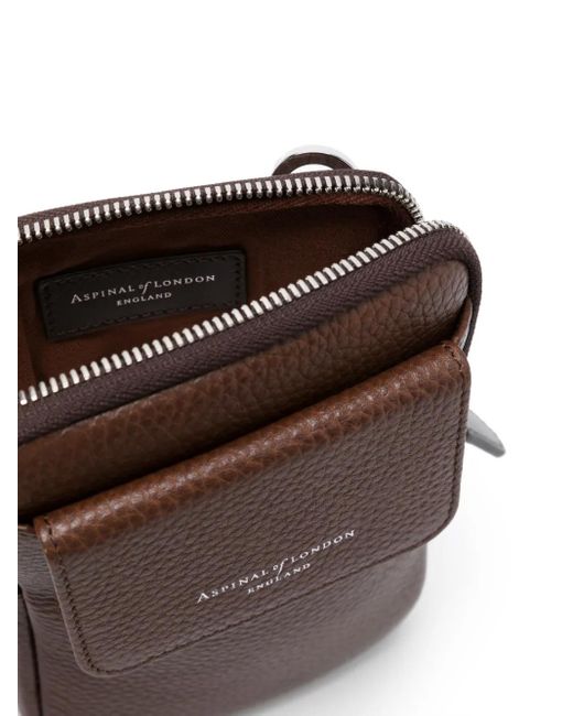 Reporter Leather Crossbody Phone Bag di Aspinal in Brown da Uomo