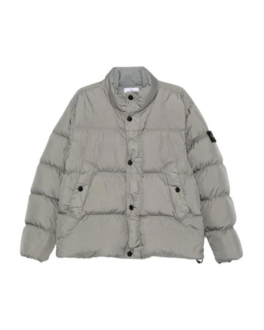 Stone Island Wattierte Jacke mit Stehkragen in Gray für Herren