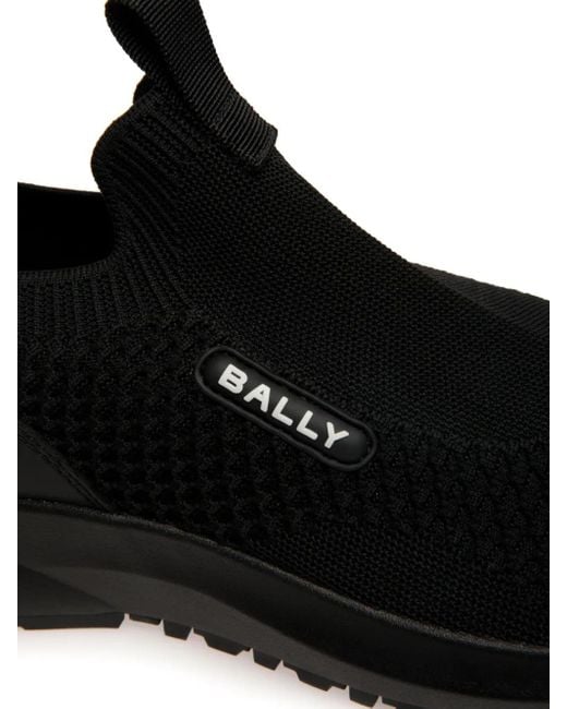 Bally Black Logo-Plaque Slip-On Sneakers for men
