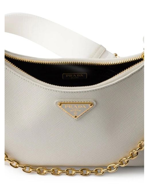 Prada White Re-Edition 2005 Schultertasche Mit Kettenriemen