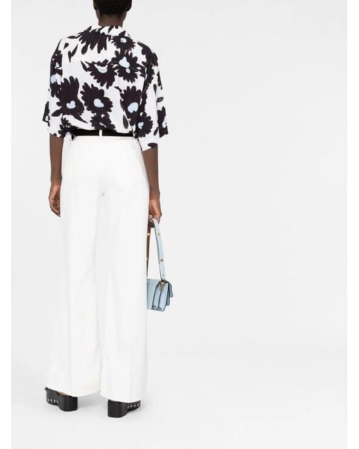 FRAME White Flared Tailored Trousers