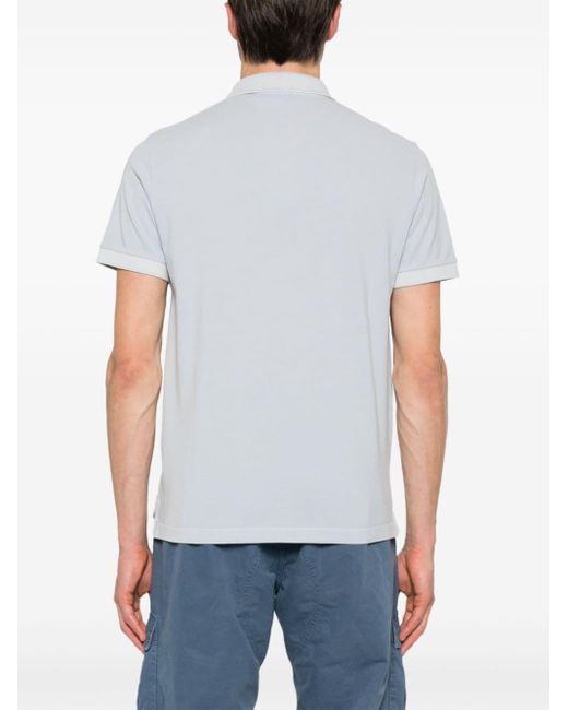 T-shirt en coton à patch logo Stone Island pour homme en coloris White