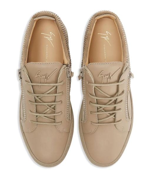 Giuseppe Zanotti Brown Frankie Double-Zip Low-Top Sneakers for men