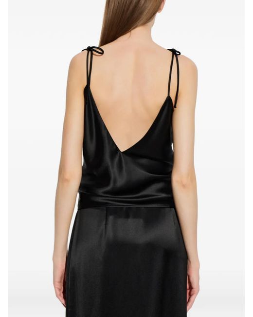 By Malene Birger Black Pasca Tie-Fastening Top
