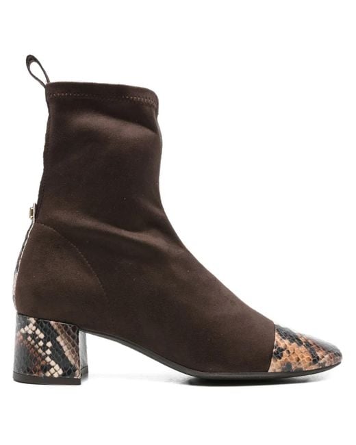 Pedro Miralles スネークスキンパネル ソックスブーツ Brown