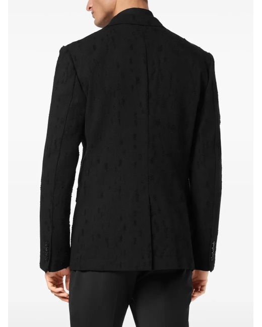 Philipp Plein Gerafelde Blazer in het Black voor heren