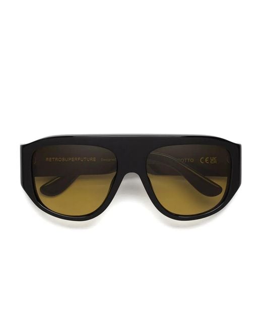 Retrosuperfuture Black Biscotto Pilot-Frame Sunglasses