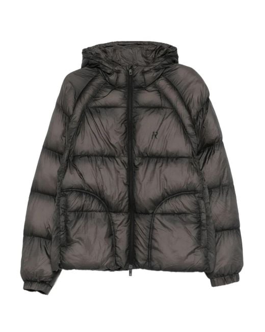 Represent Gray Translucent Hooded Puffer Jacket for men