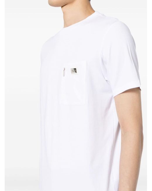 T-shirt en coton à plaque logo Karl Lagerfeld pour homme en coloris White