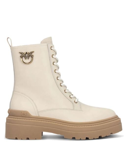Pinko Natural Classic Boots With Sturdy Sole