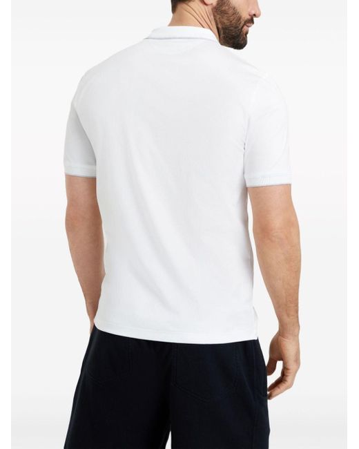 Brunello Cucinelli Poloshirt Met Geborduurd Logo in het White voor heren
