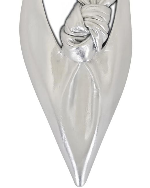 Lanvin White Knotted Pointed-Toe Mules