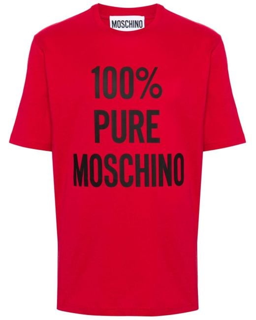 T-shirt con stampa di Moschino in Red da Uomo