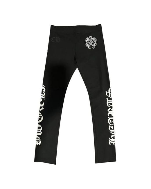 Chrome Hearts Black Horseshoe Logo-Print Leggings