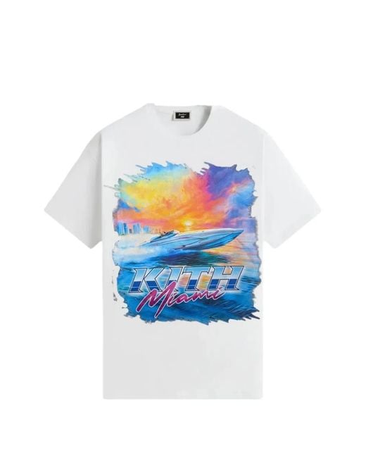 Kith White T-Shirt Miami Speed Jones for men