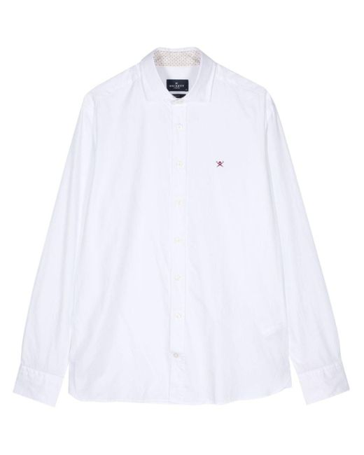 Hackett White Logo-embroidered Cotton Shirt for men