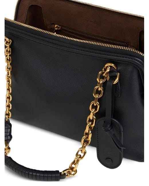 Etro レザーショルダーバッグ Black
