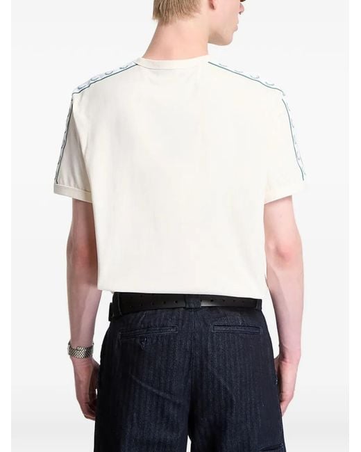 Fred Perry White Logo-Tape Ringer T-Shirt for men