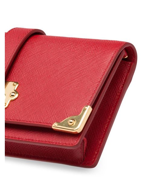 Prada Red Cahier Saffiano Mini Cross-body Bag