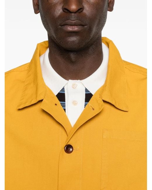 Uskees Yellow Chest-Pocket Shirt Jacket for men