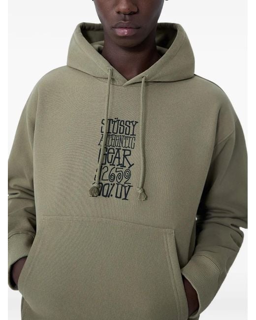 Stussy Green Logo-Print Hoodie
