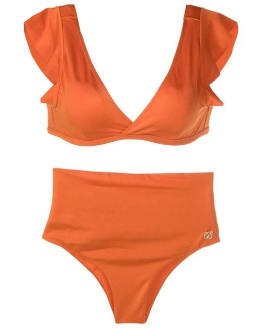 Brigitte Bardot Orange Bikini À Taille Haute