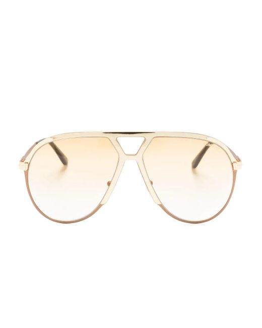 Tom Ford Natural Logo-print Oversize-frame Sunglasses for men