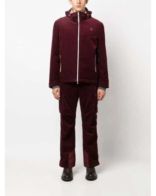 Brunello Cucinelli Logo-Embroidered Corduroy Hooded Jacket for men