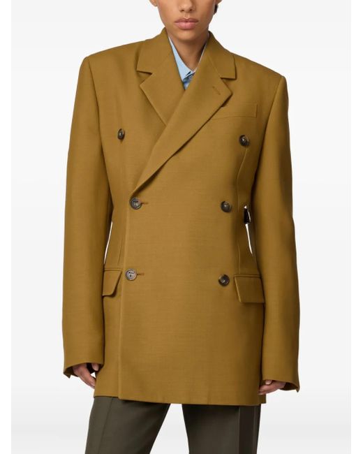 Tod's Green Double-Breasted Wool Jacket
