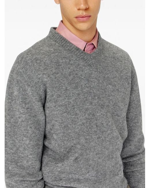 DIESEL Gray V-Neck Jumper for men