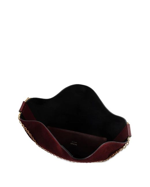 Neous Purple Leather Chain Tote Bag