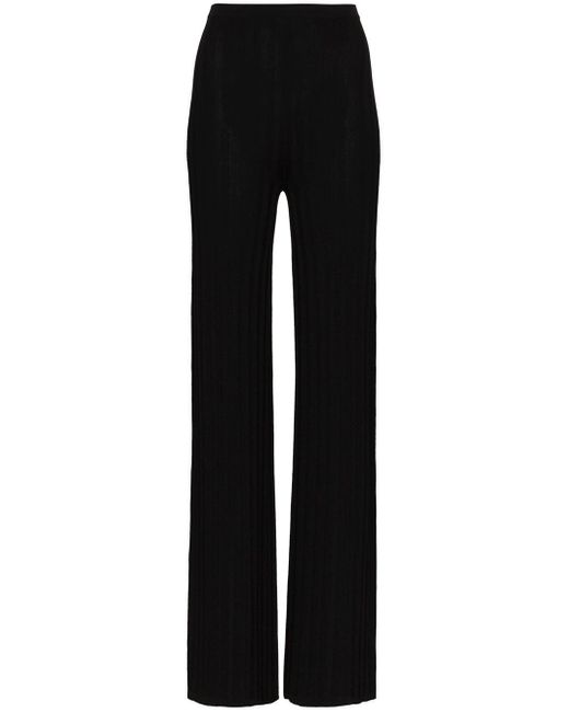 Totême Cour Ribbed Knit Trousers in 