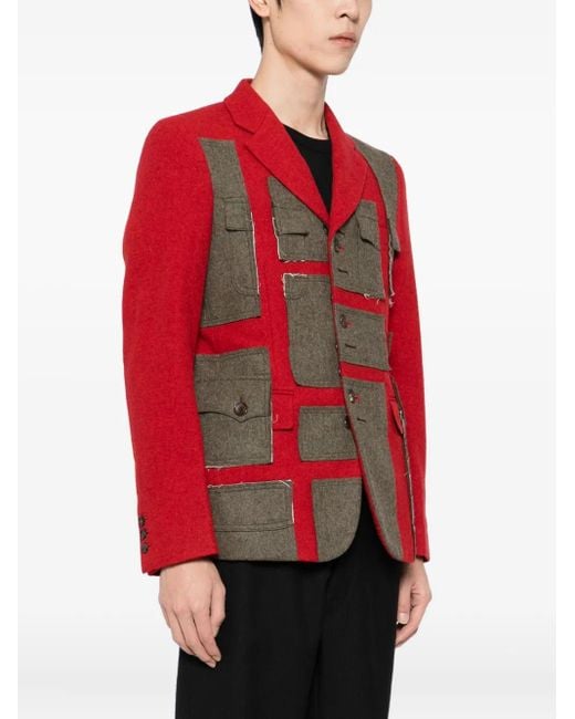 Comme des Garçons Red Patch-Work Jacket for men