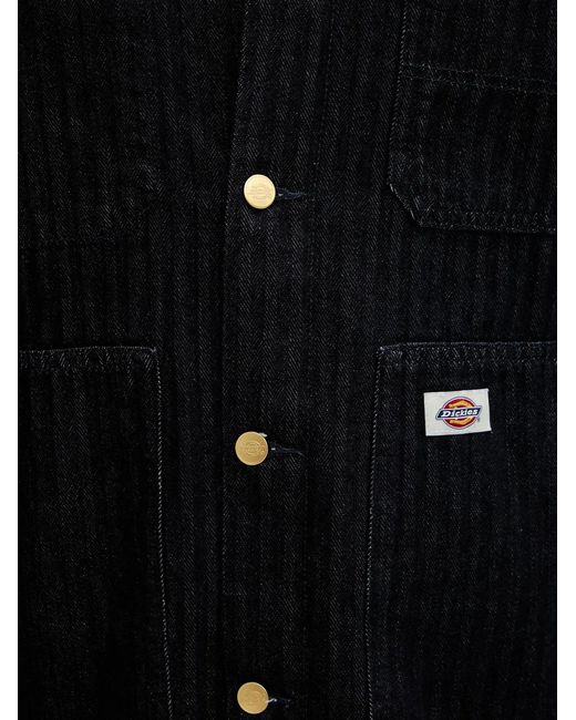 Dickies Black Selvedge Herringbone-Pattern Denim Jacket for men
