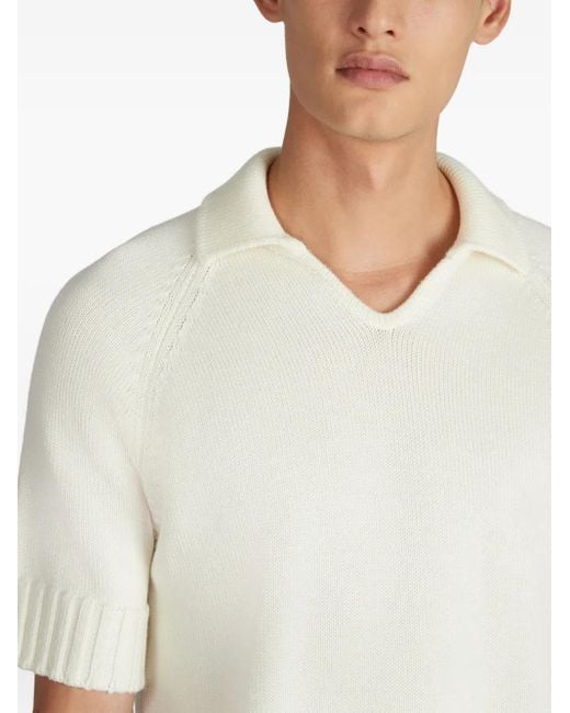Zanone White Short-Sleeve Wool T-Shirt for men