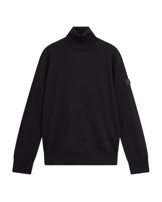MM6 by Maison Margiela Black Turtleneck Logo-Patch Sweater for men