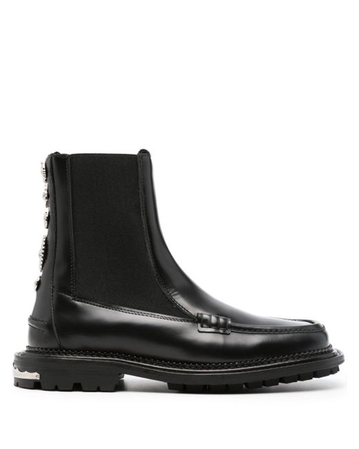 Toga Black Stud-embellished Leather Boots