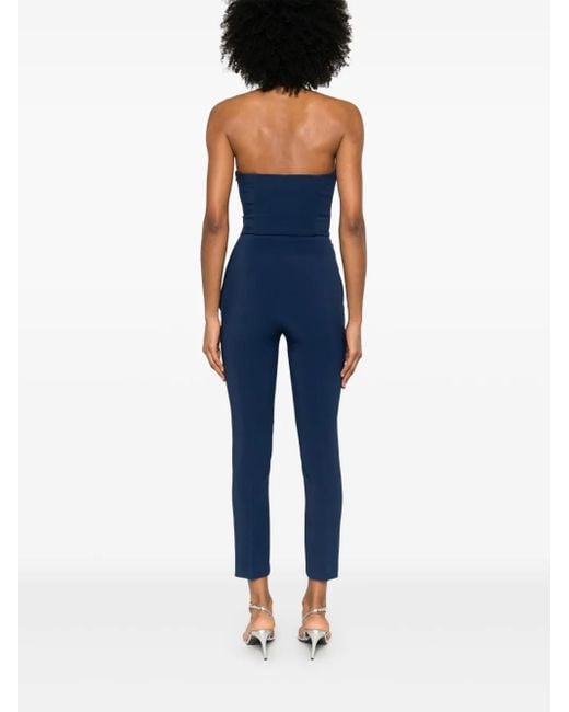 Elisabetta Franchi Blue Fitted Jumpsuit With Sweetheart Neckline