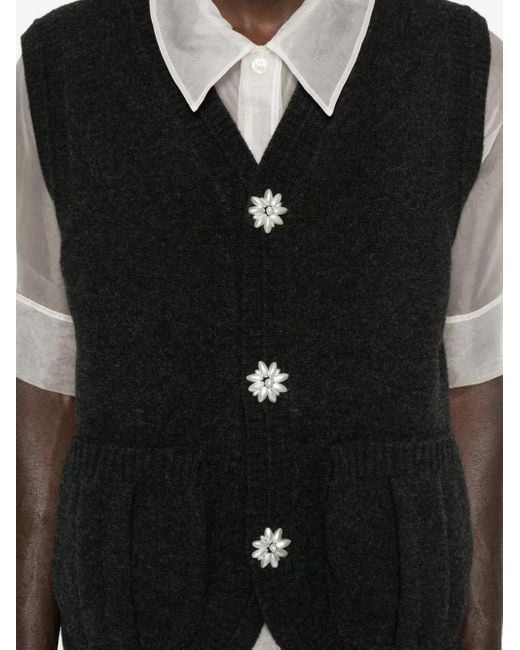 Canotta Con Bottoni A Fiori di Simone Rocha in Black da Uomo