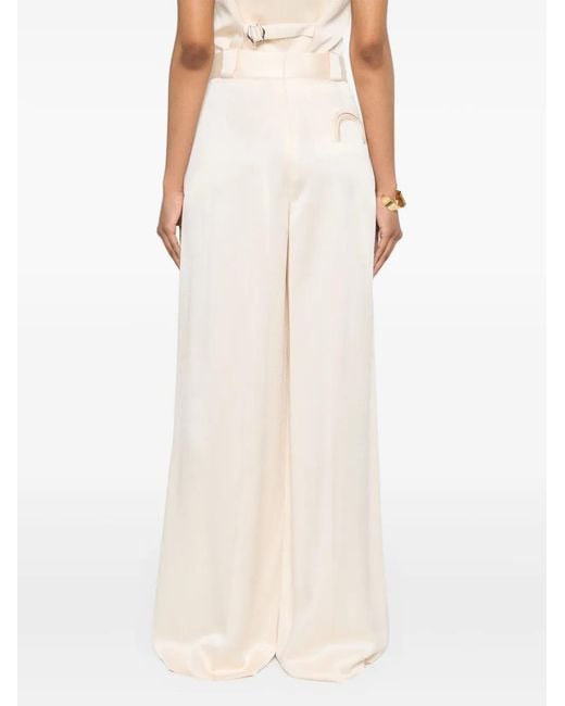 Blazé Milano White Novalis High-Waist Palazzo Pants