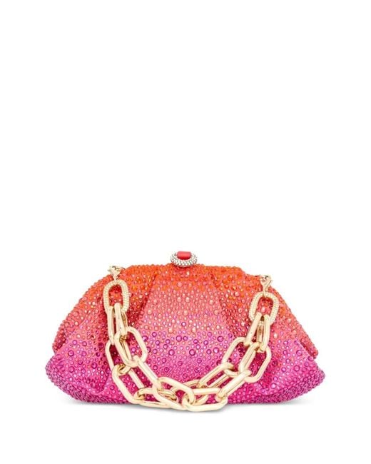 Judith Leiber Pink Gemma Crystal-Embellished Clutch Bag