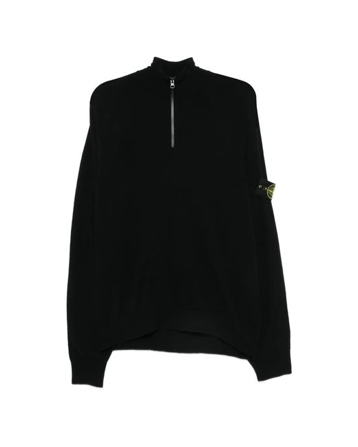 Stone Island Black Quarter-Zip Sweater for men