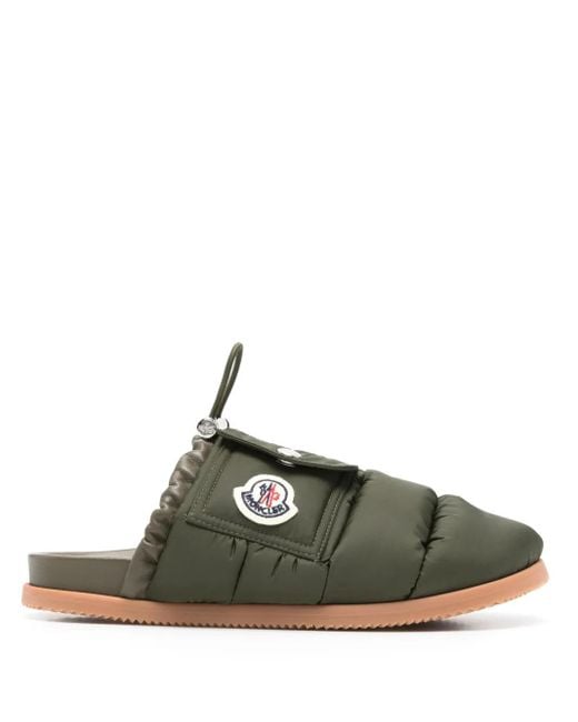 Moncler Green Mon Pocket Slippers