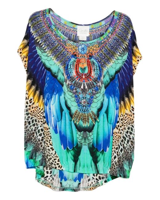Camilla Blue Graphic-Print Top
