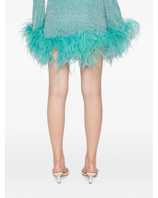 Oseree Blue Lumiere Plumage Mini Skirt