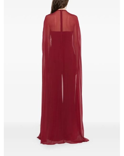 Elie Saab Red Sequin-Embellished Jumpsuit