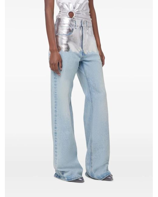 Rabanne Blue Metallic Detailing Jeans